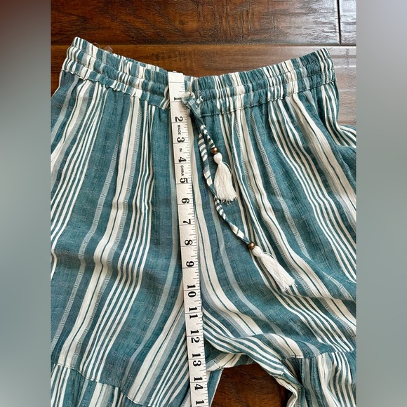 Angie Teal Striped Tiered Wide Leg Pants - Picture 10 of 11